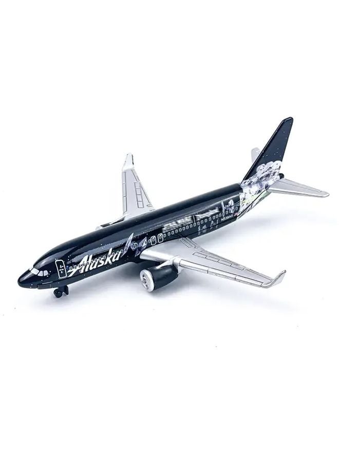 Black Airplane Model Metal Collectible Alaska Northwest Design Weather Resistant Desktop Decor - Image 1